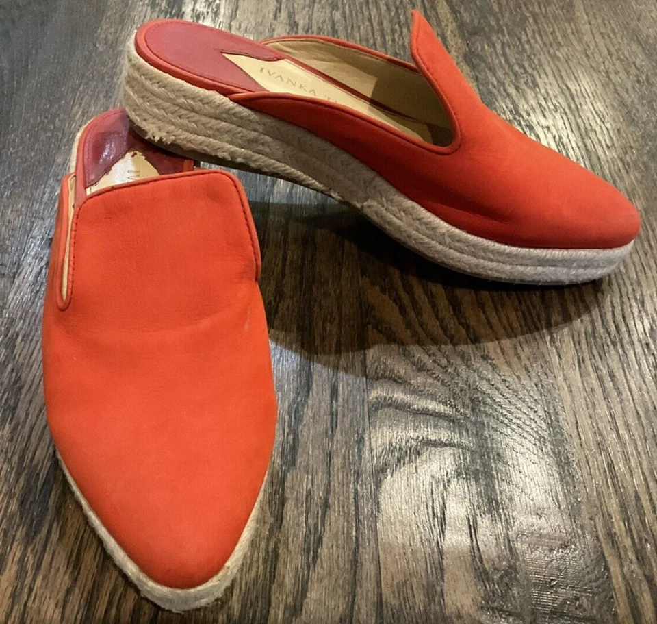 Sapatos femininos IVANKA TRUMP ITXAYLIA alpargatas mula wedges EUA tamanho 6,5 M laranja - Imagem 4 de 4