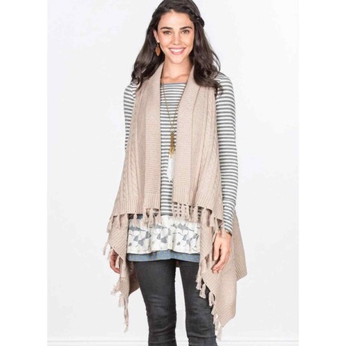 Eye Cable Knit Tassel Vest | eBay