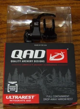 NEW QAD Ultrarest Integrate MX2 QAD- Black - Bow Rest- LEFT Handed- Integrated