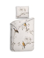 Heckett & Lane Renforce BettwäSche 135X200 Birdie Off-White VöGel Zweige BlüTen