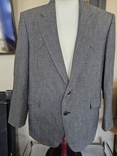 Circle S Gray Houndstooth Wool Blend Blazer Jacket Men's 44 R Western