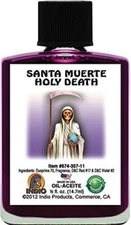 Santa Muerte Aceite Morada 14.5 ml / Holy Death Spiritual Oil Purple 1/2 fl oz