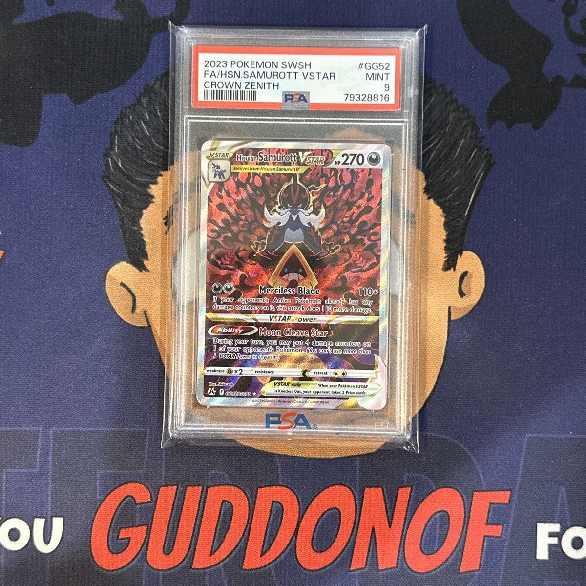 PSA 9 MINT 2023 Pokemon Crown Zenith HISUIAN SAMUROTT VSTAR GG52