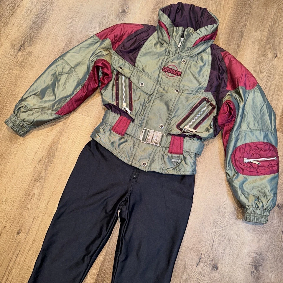 Mujer Spyder Traje de Esquí Traje de Nieve Una Pieza Nieve Babero Leggings Apres Años 90 De Colección 10 Foto 3 de 4