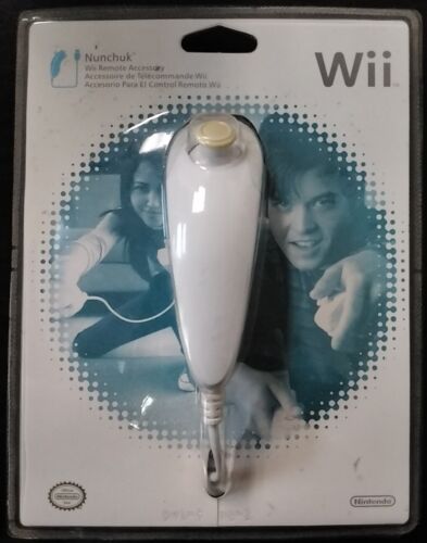 Manette Nintendo Wii Nunchuk blanche officielle OEM scellée en usine / flambant neuve - Photo 1/2