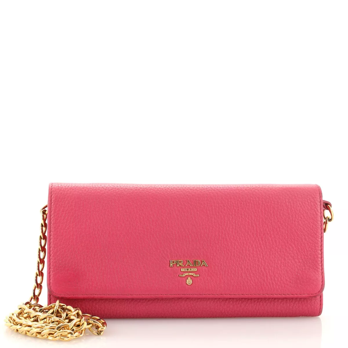 Prada Wallet on Chain Vitello Daino Pink