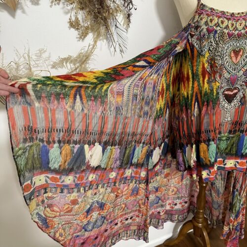 Camilla Franks Tassel Me Chiapas Dress Overlay Floral Embellished Silk Size 3 - Picture 8 of 18