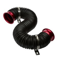 Tubo di aspirazione nero raccordi rossi diam. 76mm SIMONI RACING - art. T/PF-R