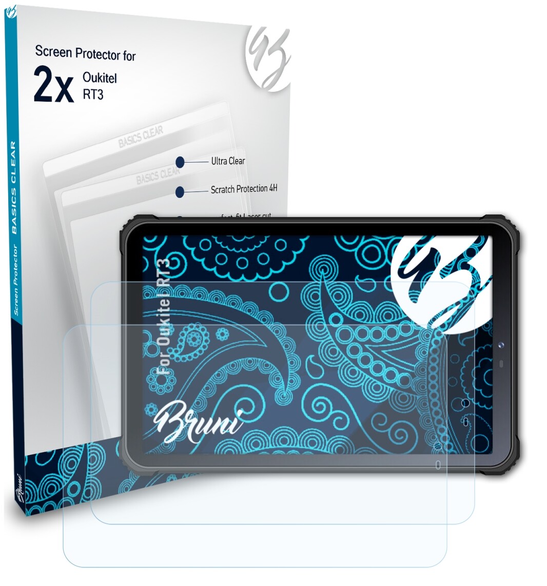 Protecteur D'écran Bruni Pour Oukitel RT3 - 2 Films, Anti-rayures, Facile à Poser, Neuf