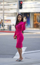 DAIMARAN Guinea Women's Mini Dress Bodycon Pink Slim Fit Size L