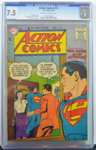 ACTION COMICS #213 CGC 7.5 Superman 1956  2nd Highest Graded copy - Picture 1 of 1