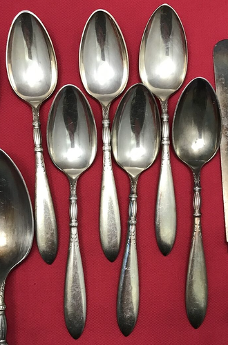 22 Pc 1910 QUEEN ANN / ST MORITZ Silverplate FORKS - SPOONS + 1847 Rogers Bros - Picture 5 of 12