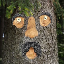 Tree Face Outdoor Statues Old Man Tree Hugger Bark Ghost Face Decoration