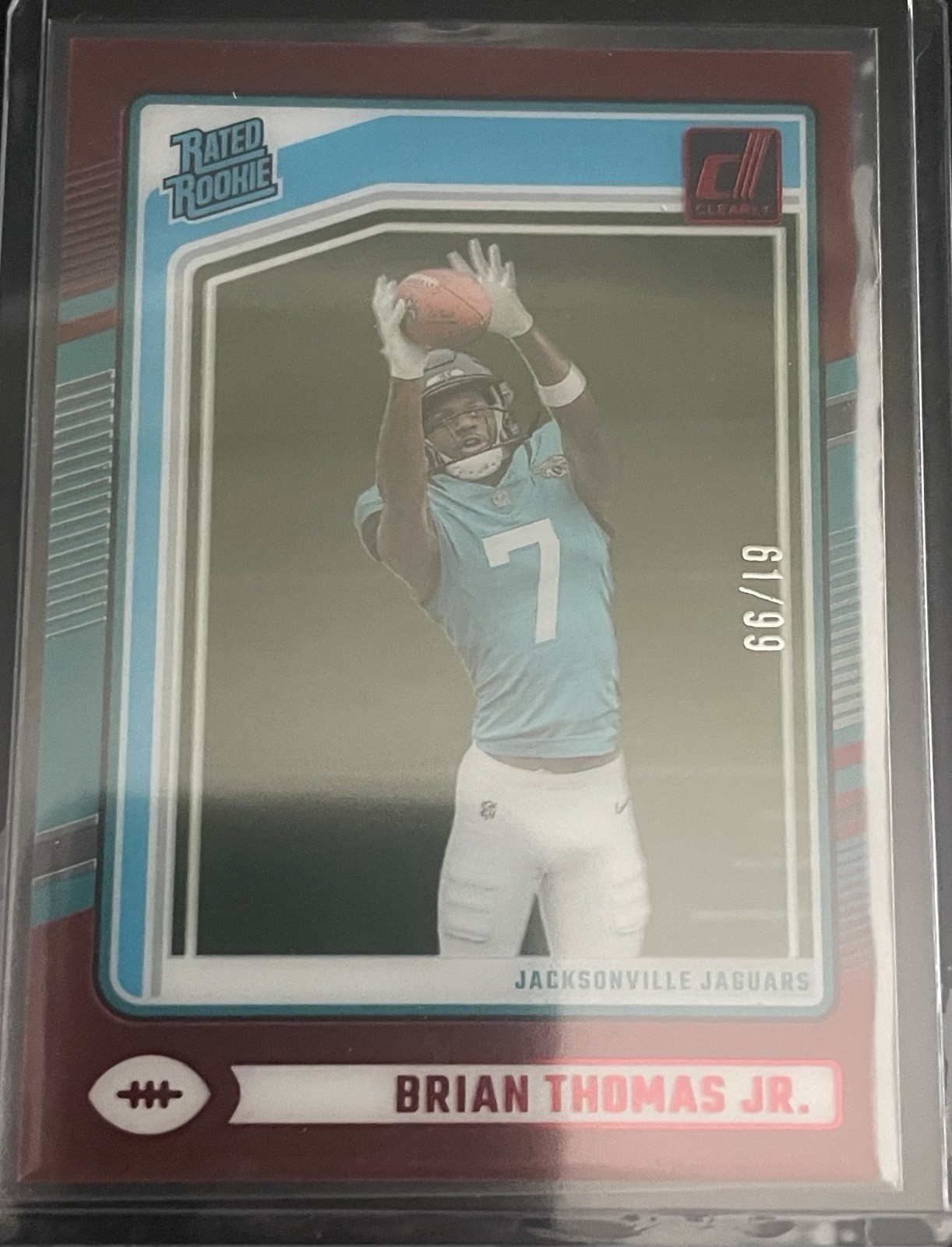 2024 Panini Clearly Donruss - Rated Rookie Brian Thomas Jr. #64 Red /99 (RC)