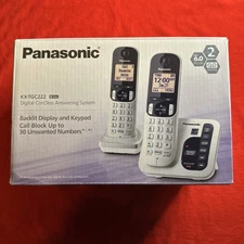 Panasonic KX-TGC222S Expandable Digital Cordless Answering System with 2...