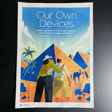 Magazine Clipping 2025 Egyptian Pyramids Travel Illustration Paper Collectors