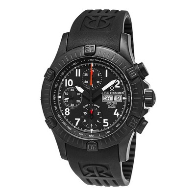 Revue Thommen Airspeed Chrono Auto Day-Date Black Dial Rubber 16071.6874