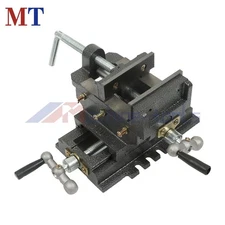 4" Cross Sliding Drill Press Vise Slide Vice Machine Shop Grip Tools Heavy Duty