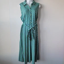 Boden women's Green Laura Sleeveless Shirt Dress size 14R comfort jersey