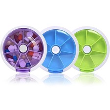 Pill Organizer Weekly 3PCS,INVODA Pill Case 7 Day 3 Times Medicine Pill Dispe...