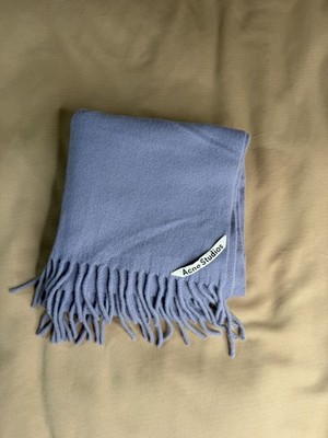 Acne Studios Schal Lavendel 100 Prozent Wolle Luxus Authentisch 200 x 45 cm
