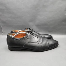 Santoni Dress Shoes Mens US 11.5 D Black Leather Cap Toe Oxford Derbys Brogue