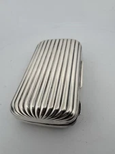Bottega Veneta Vintage Sterling Silver 925 Ribbed Card Holder/Cigarette Case