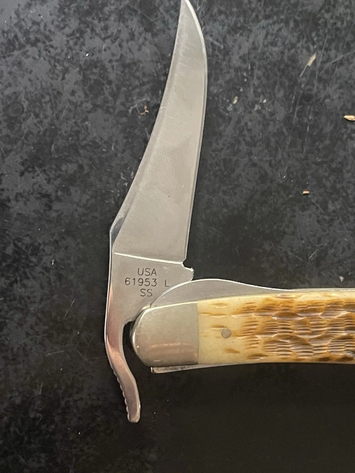 Case Russlock 61953L Folding Knife Stainless Steel, Amber Bone Handle - Image 3 of 4