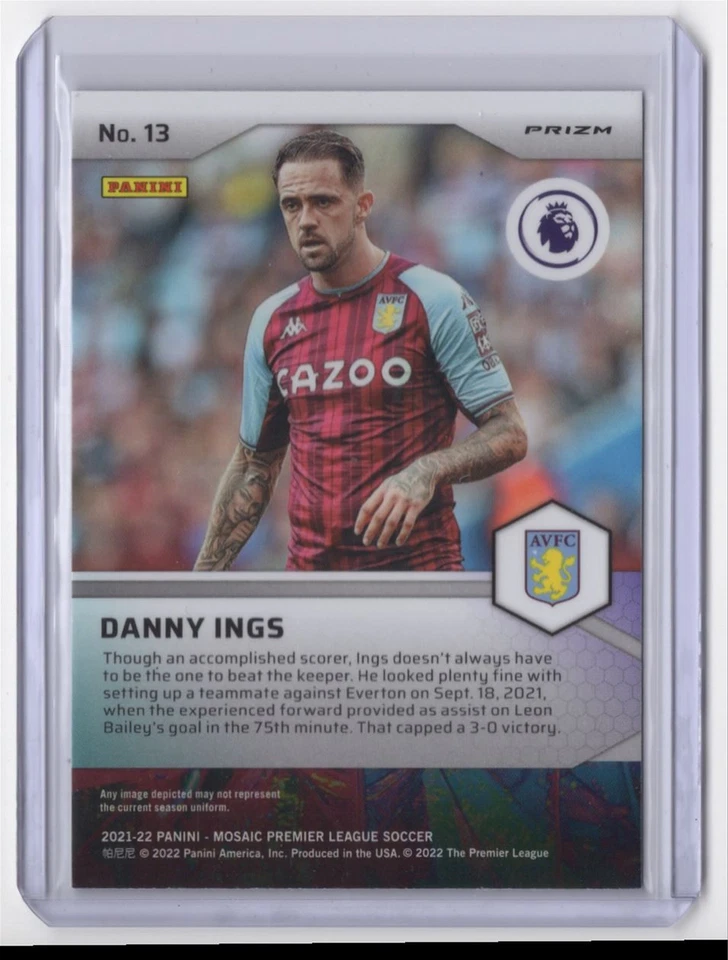 -2021 Panini Mosaic Premier League Pitch Masters (Mosaic) Danny Ings Aston Villa - Image 2 of 2