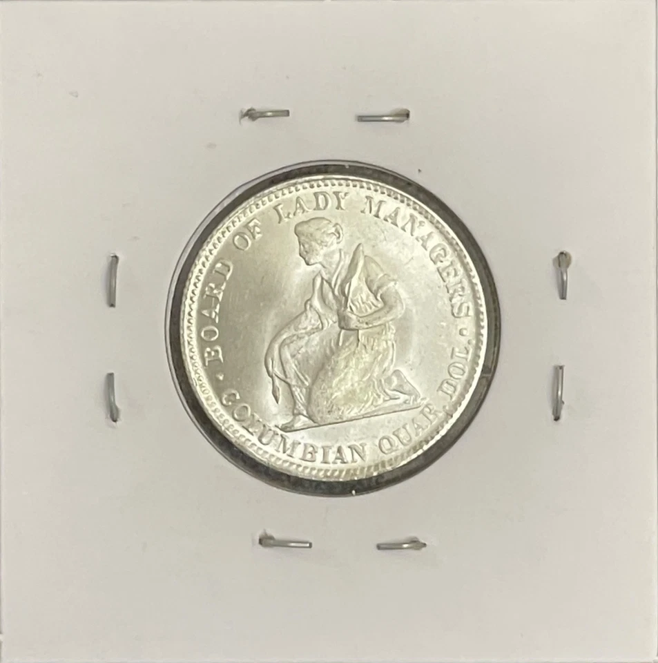 1893 Isabella 90% Silver Quarter CHOICE BU Columbian Exposition - Image 3 of 4