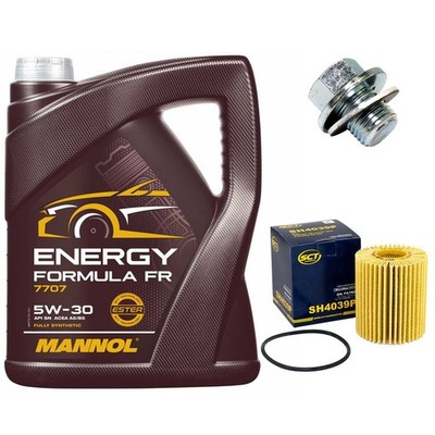 Motoröl Filter Set 5W30 5 Liter + Ölablassschraube für Lexus GS 300h L1 223 PS