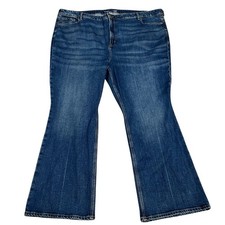 Old Navy Extra High Rise Flare Jeans 26 Plus Size Dark Wash Smooth Pockets Blue