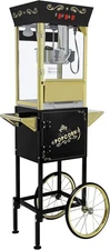 Movie Theater Popcorn Machine Maker Popper on Wheels with Cart and 12 oz Kettle