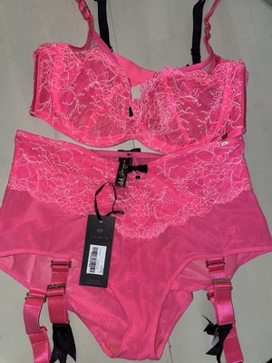 Pretty Polly Pink Set 34c Bra & knickers S
