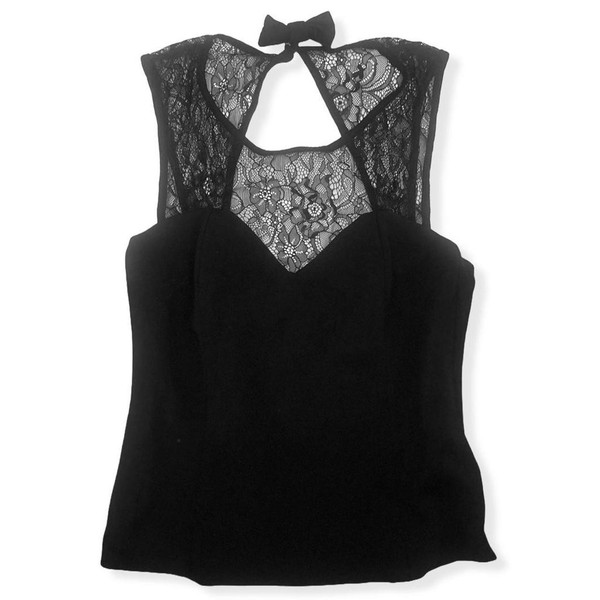 Bardot Women's Vintage Goth Black Laced Sleeveless Corset Tank Top - SIZE 12