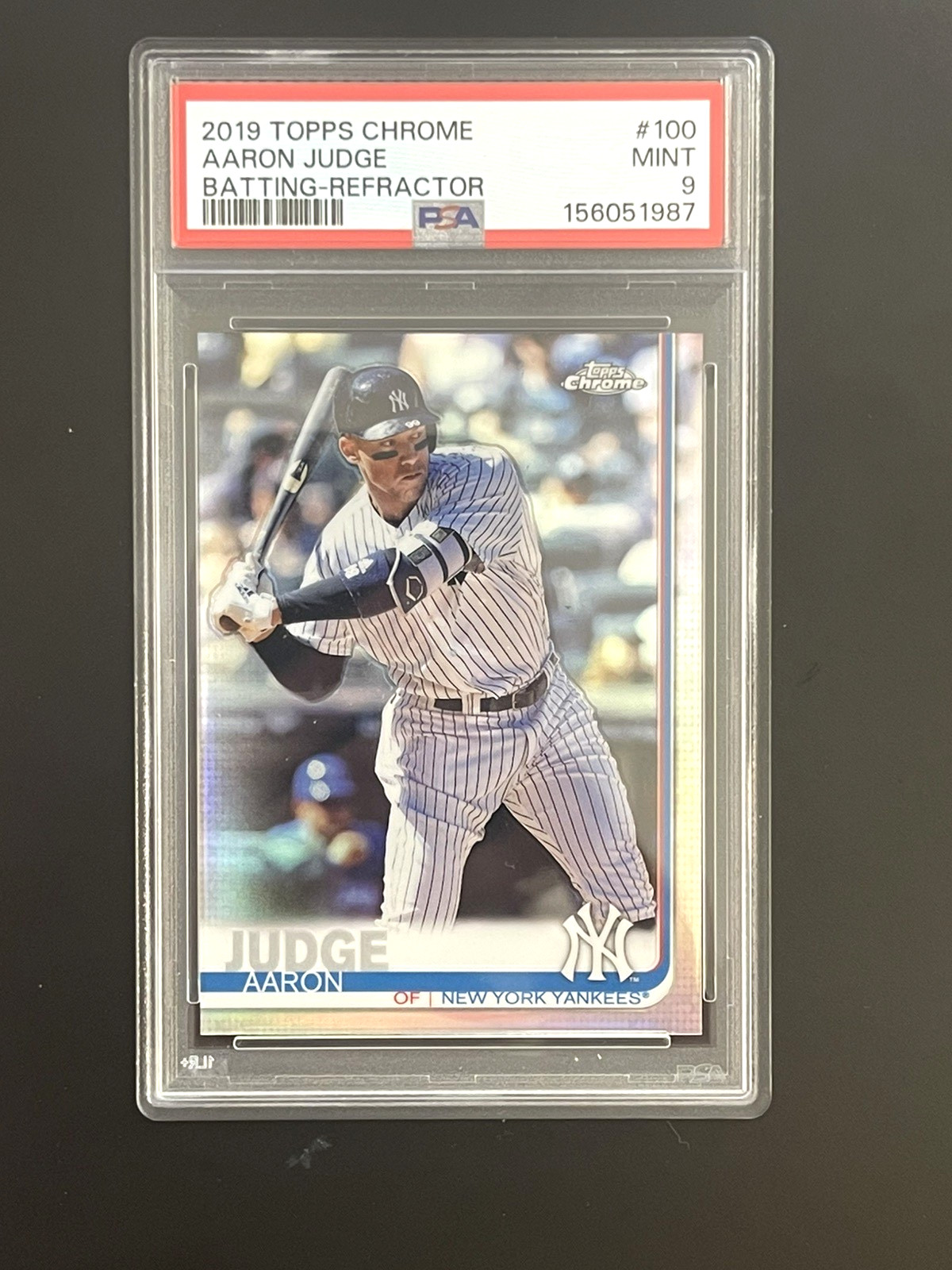 2019 Topps Chrome Aaron Judge #100 Refractor PSA 9 MINT view 3
