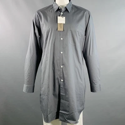 COMME des GARCONS Homme Grande Taille XL Gris Coton Long Chemise Manches Longues - Photo 1/4