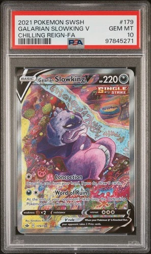 Pokemon Galarian Slowking V Chilling Reign Full Art 179/198 PSA 10 Gem Mint