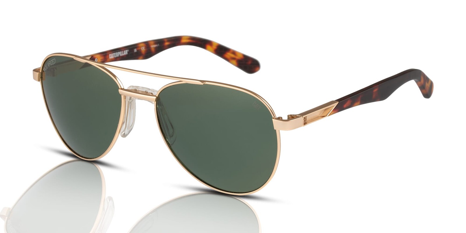 Caterpillar CTS-8025 Men's Sunglasses 001P Matte Gold/Vintage Green