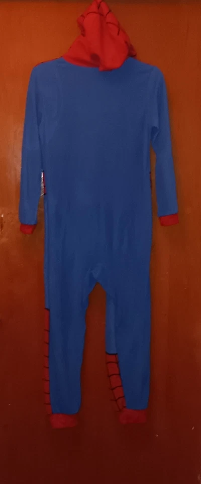 Marvel Spiderman Kids Boys size 10 One Piece Suit Pajama/ Costume with Hood  NWT - Image 2 of 3