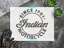 Indian Motorcycle DIY Crafts Wall Art Reusable Plastic Stencil - StencilAir