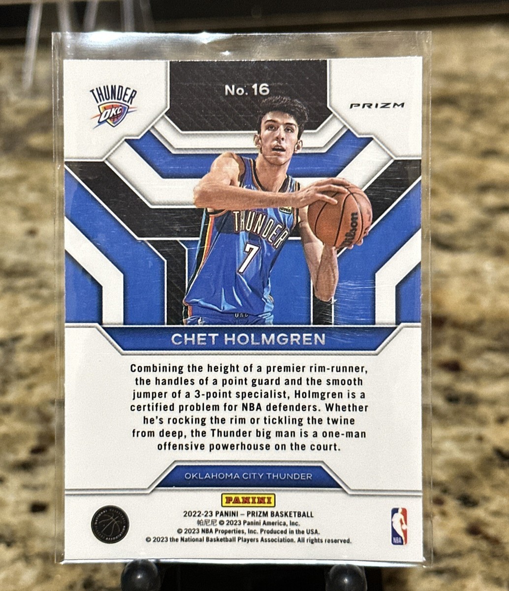Chet Holmgren 2022-23 Panini Prizm Emergent Green RC SSP #16 Thunder