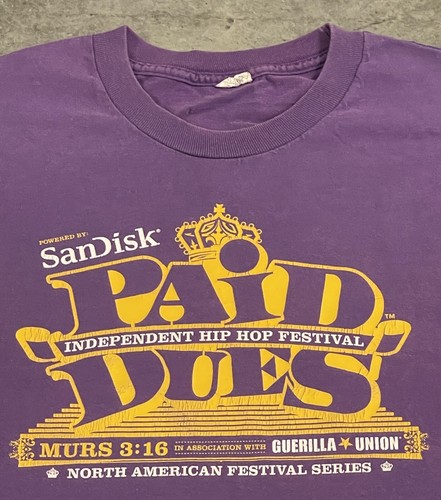 VTG 2008 SanDisk PAID DUES Independent Hip-Hop Festival T-Shirt Large - Picture 2 of 18