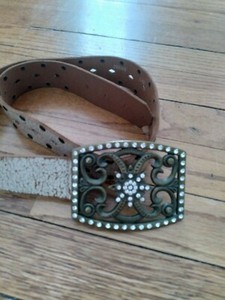 ALDO Beautiful White Leather Belt L | eBay