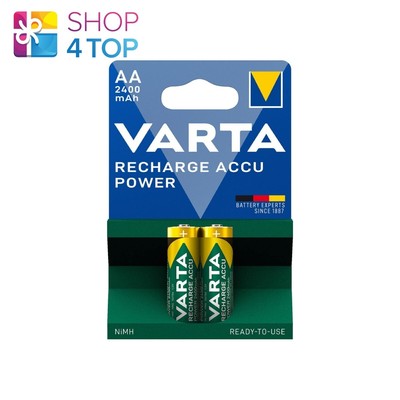 2 VARTA AA RECHARGE ACCU POWER BATTERIES LR6 2400mAh NiMH MIGNON 2BL 1.2V NEW