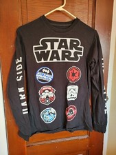 Star Wars Men's S Black The Dark Side Cotton Long Sleeve T Tee Shirt