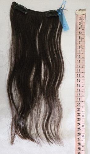 Extensions 100% Echthaar dunkelbraun Haarverlängerung Haarverdichtung clip-in - Bild 3 von 4
