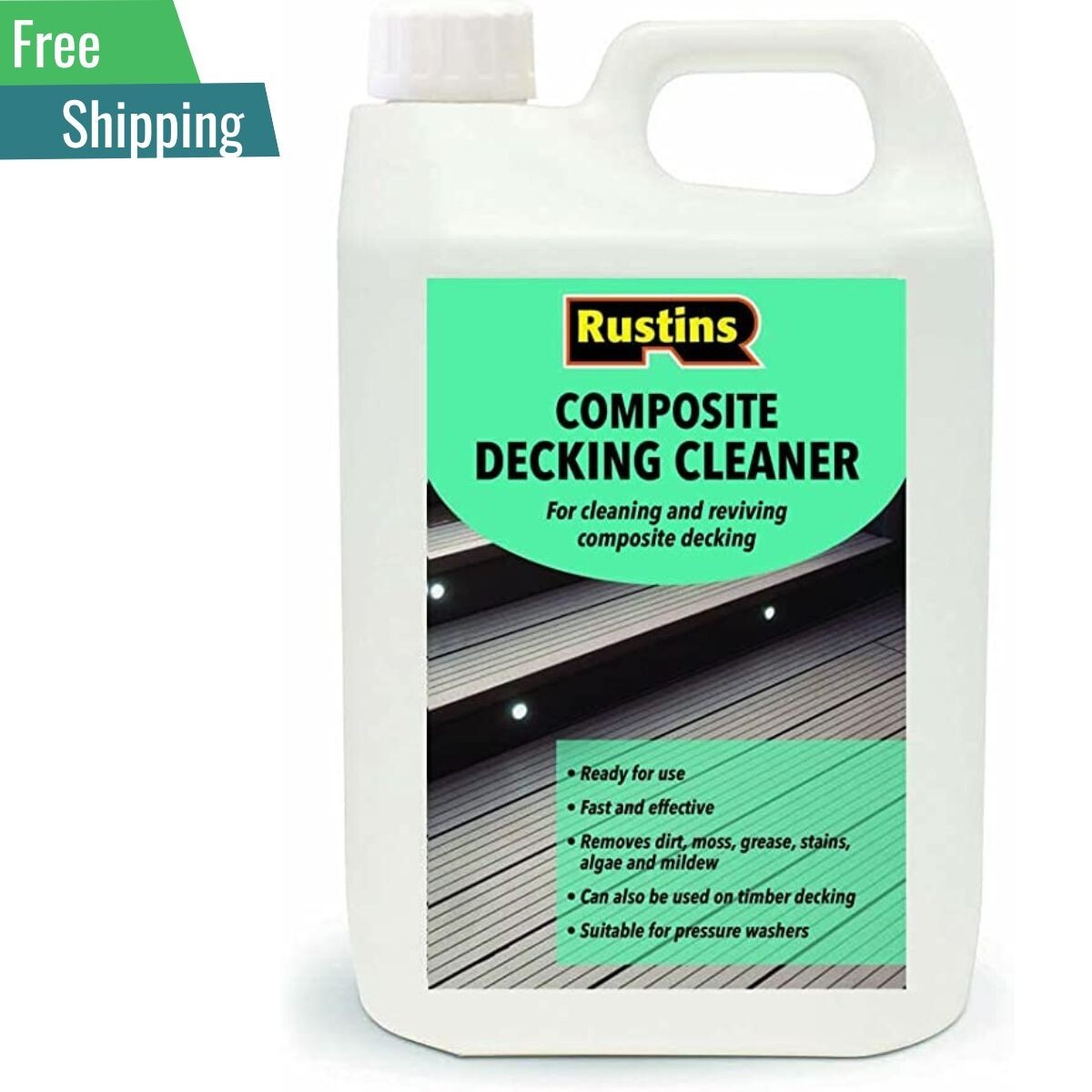 Rustins Composite Decking Cleaner 4 Litre, Ready for use, Fast and