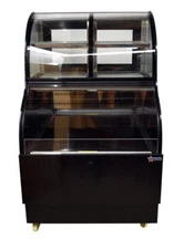 Omcan USA 47106 36" Dual Serve Refrigerated Display Case in Black, Combinatio...