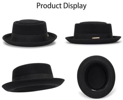 Cappello Fedora In Lana Pura - Stile Anni '20, Schiacciabile, Uomo/Donna